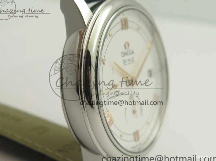 0428 De Ville Prestige Real Power Reserve SS TW 1:1 Best Edition White Dial RG Markers On Leather Strap A Thermal 8089